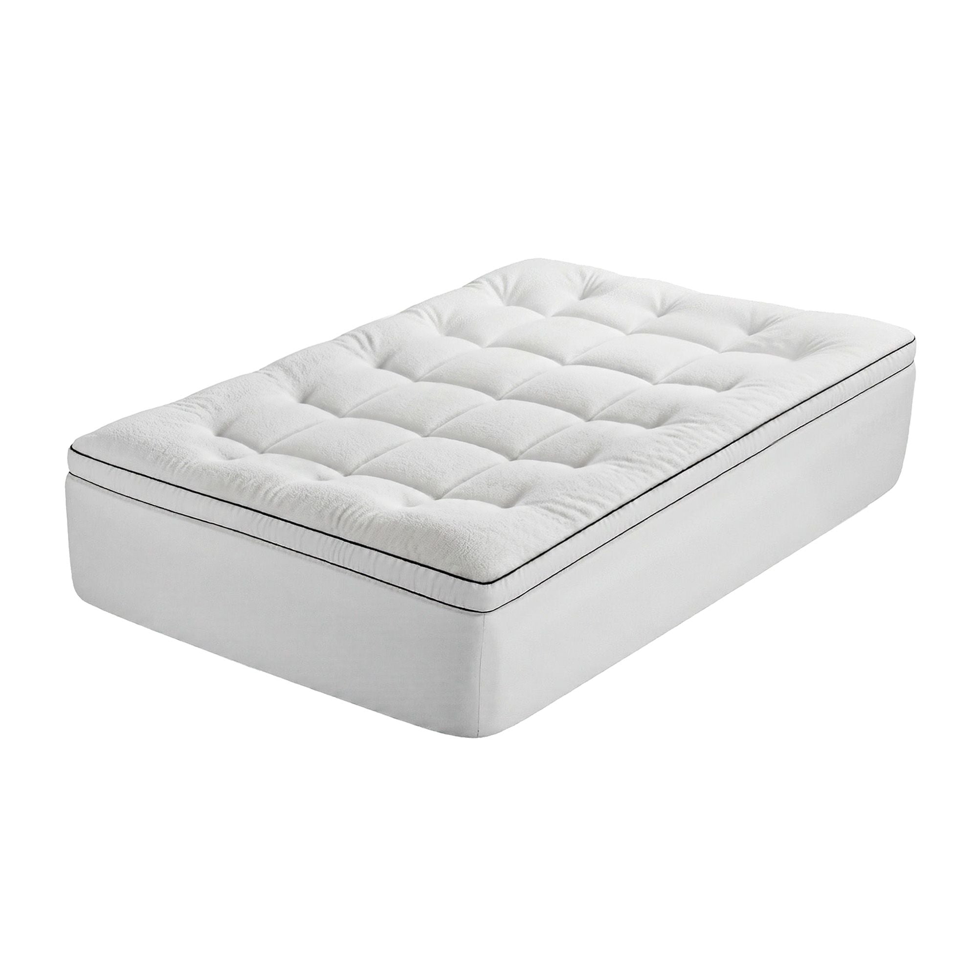 Single 5cm Mattress Topper with Coral Fleece Cover - White