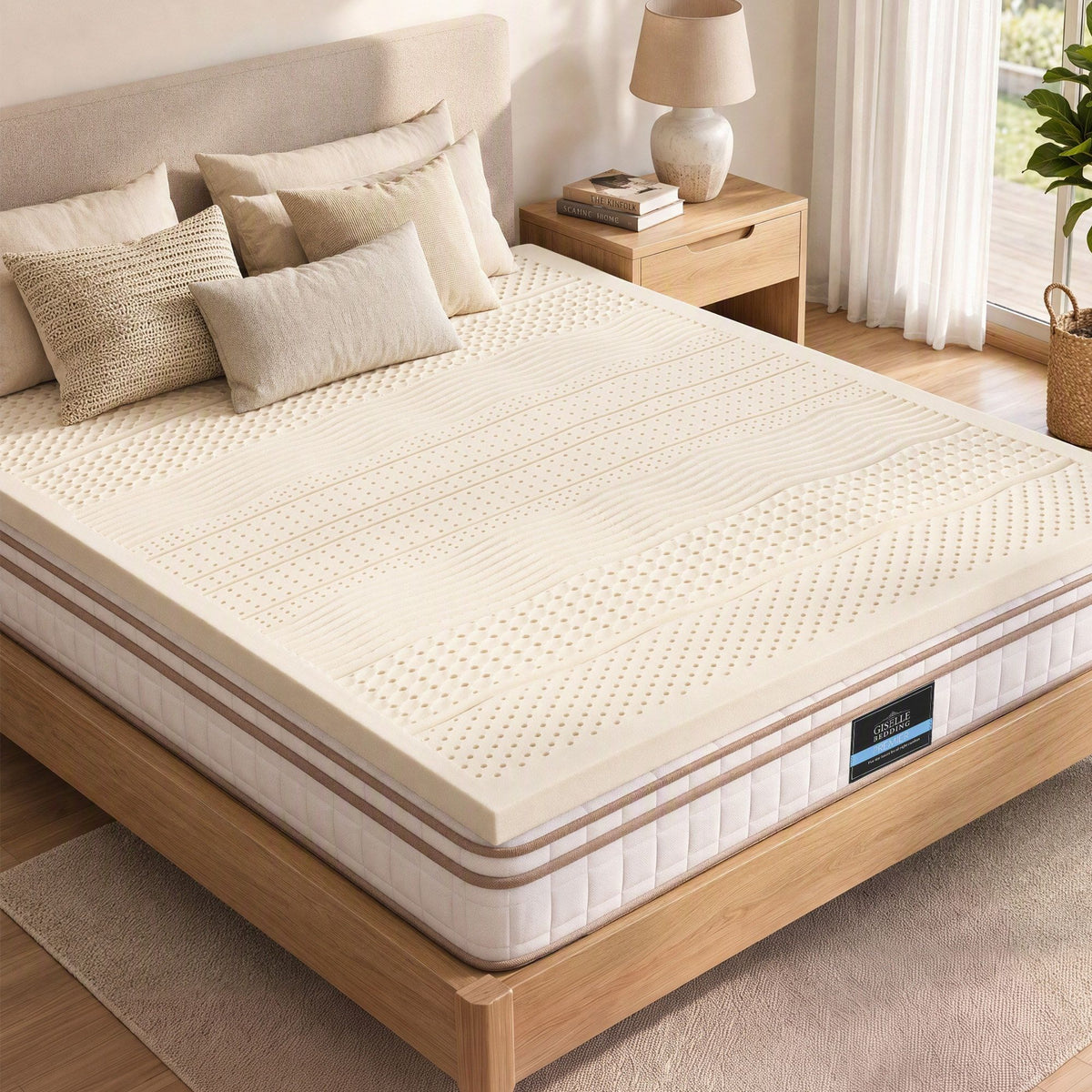 King 5cm 7-Zone Natural Latex Mattress Topper with Breathable Core