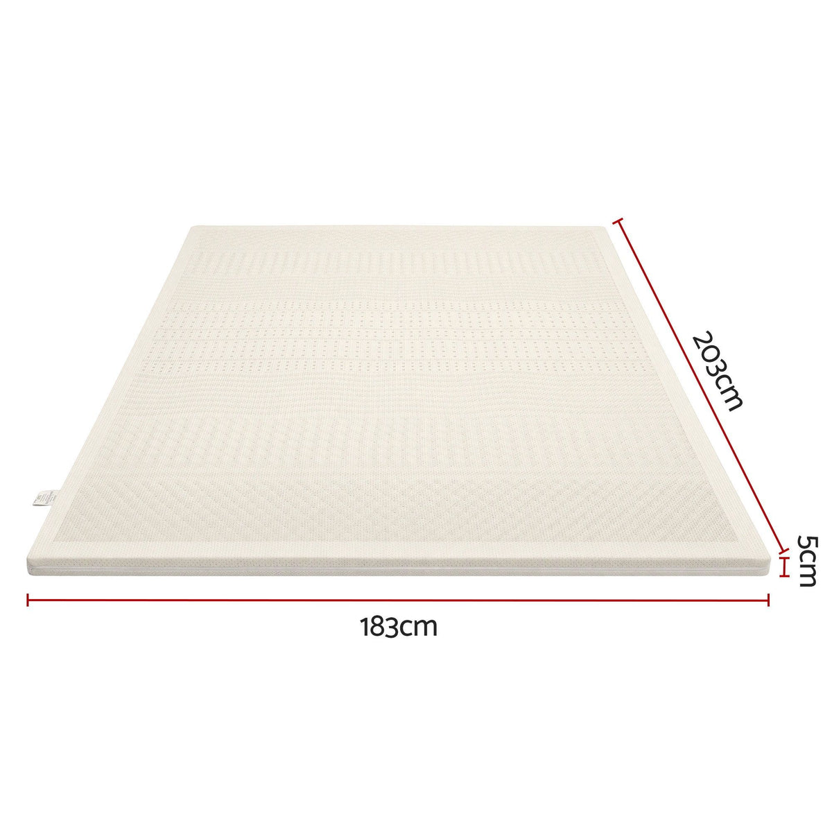 King 5cm 7-Zone Natural Latex Mattress Topper with Breathable Core