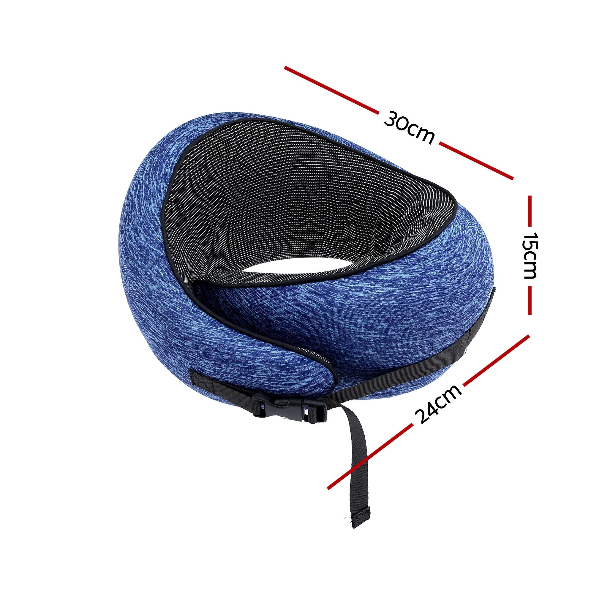 Memory Foam Travel Pillow with Storage Bag - Blue