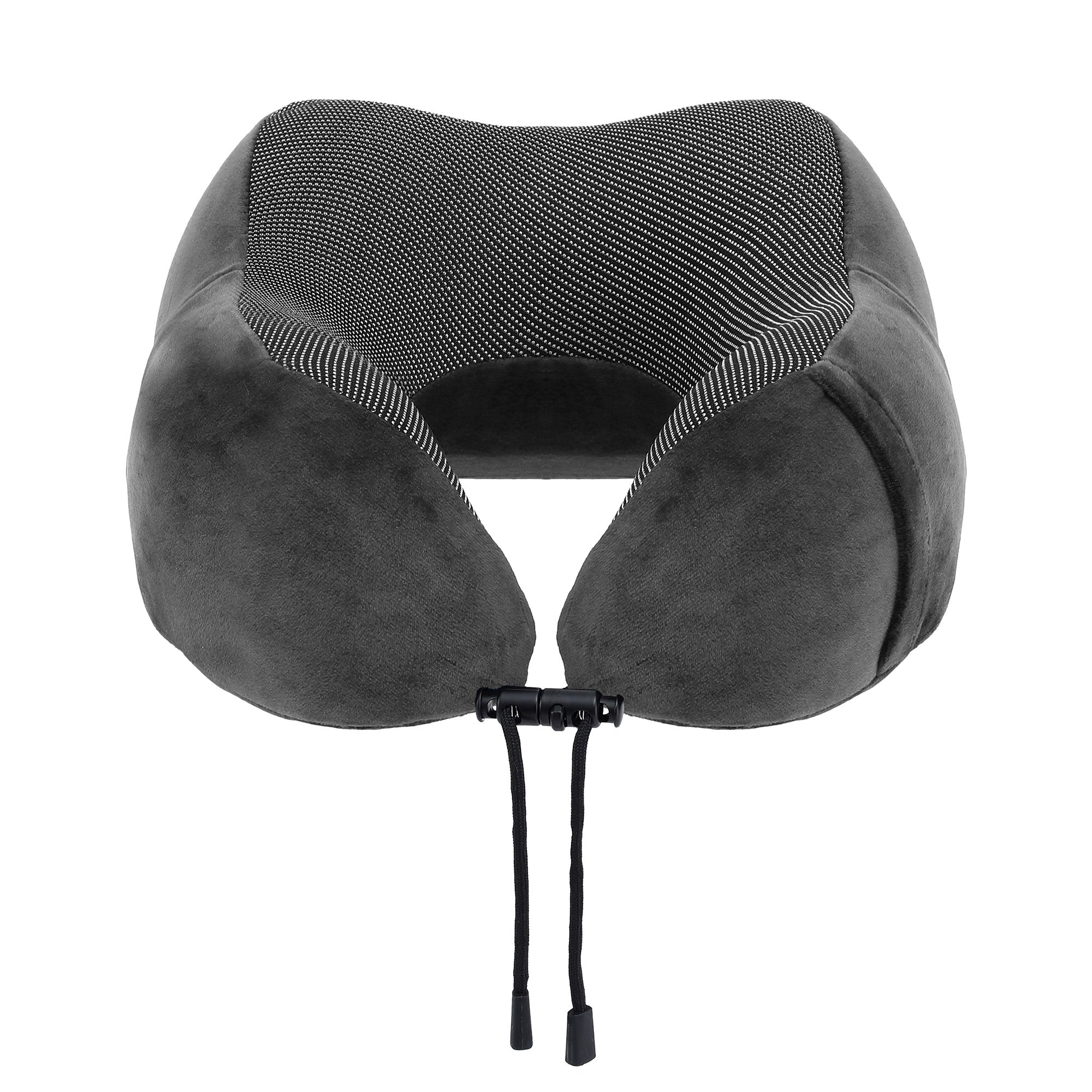 Memory Foam Travel Pillow with Storage Bag - Grey