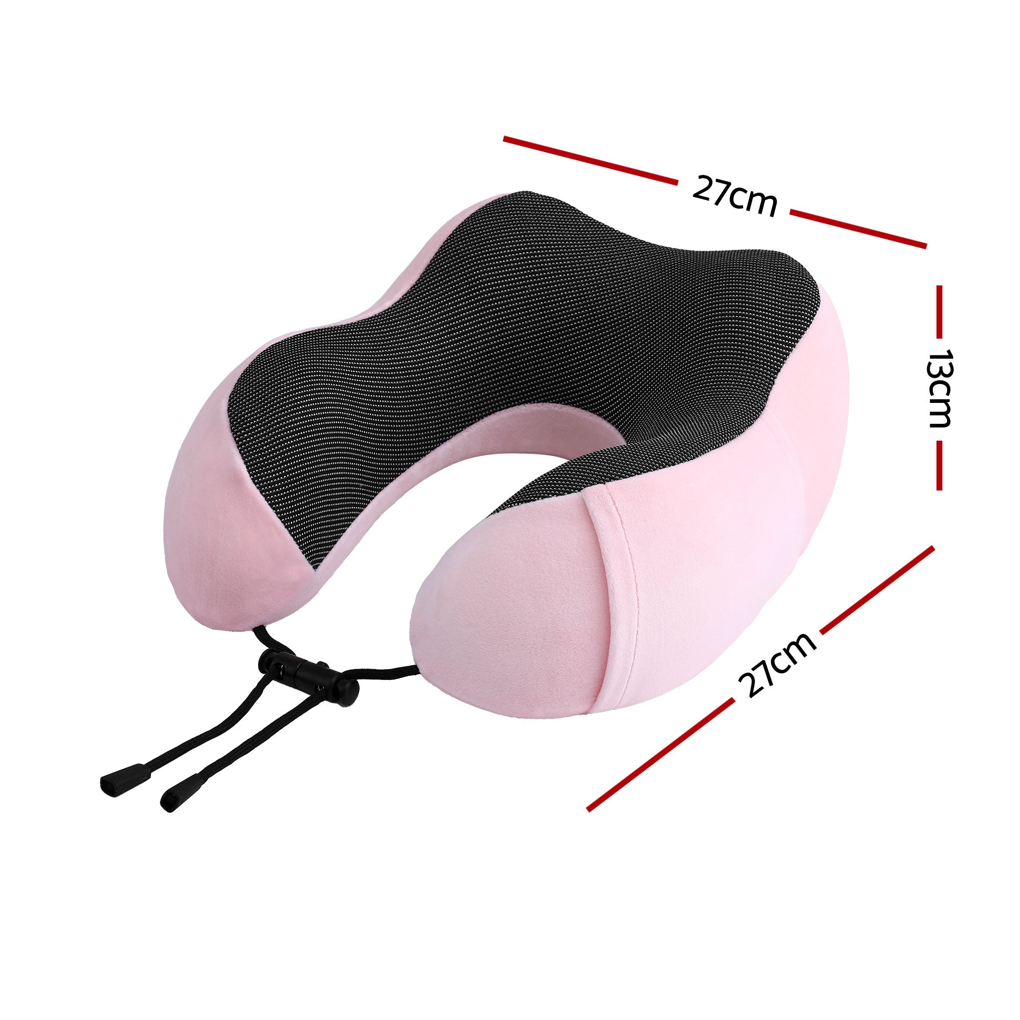 Memory Foam Travel Pillow with Storage Bag - Pink