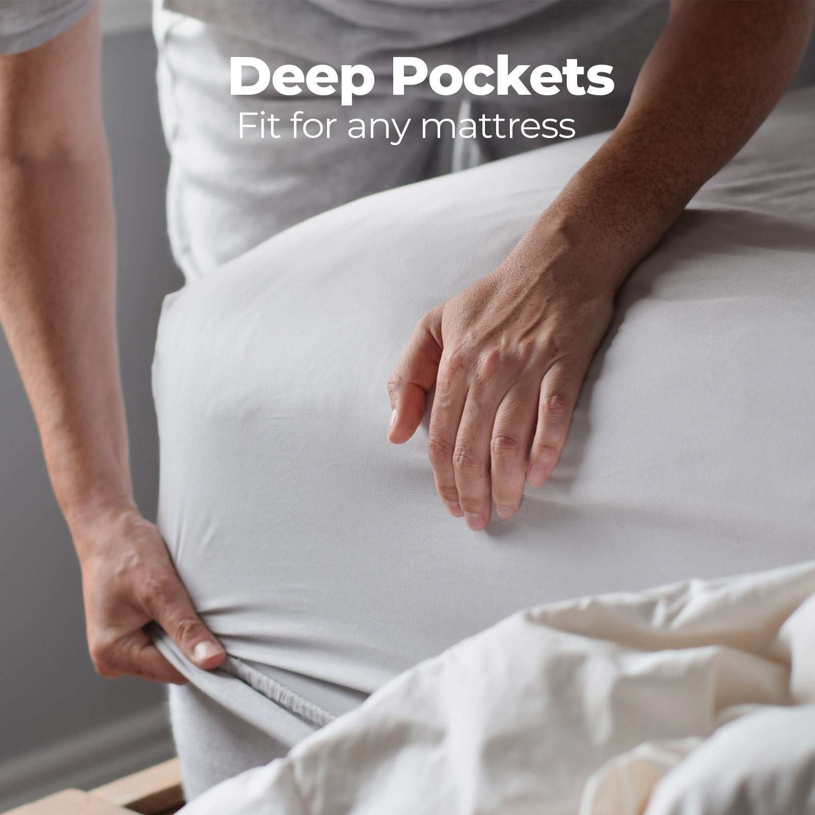 1500 Thread Count Cotton Rich Sheet Set 4 Piece Ultra Soft Bedding King Stone