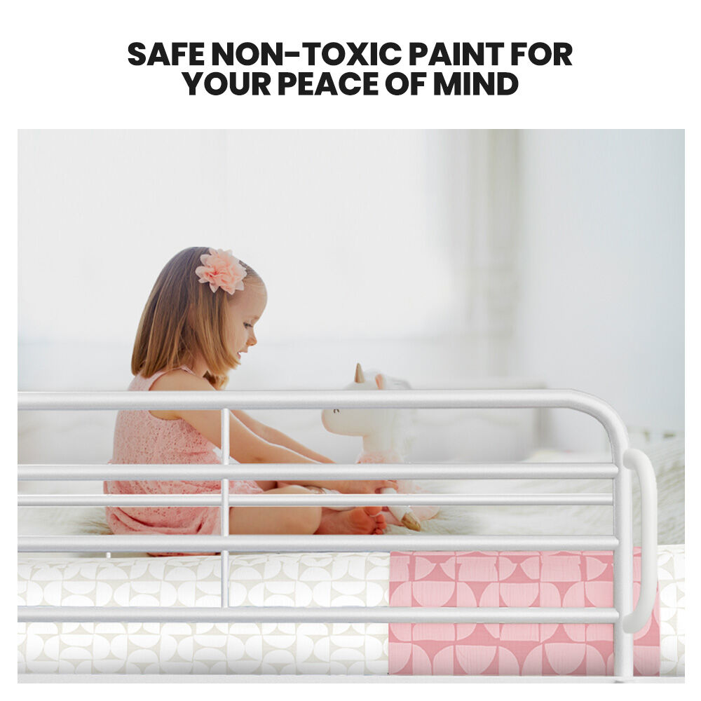 Single over Double Metal Bunk Bed Frame, Matte White