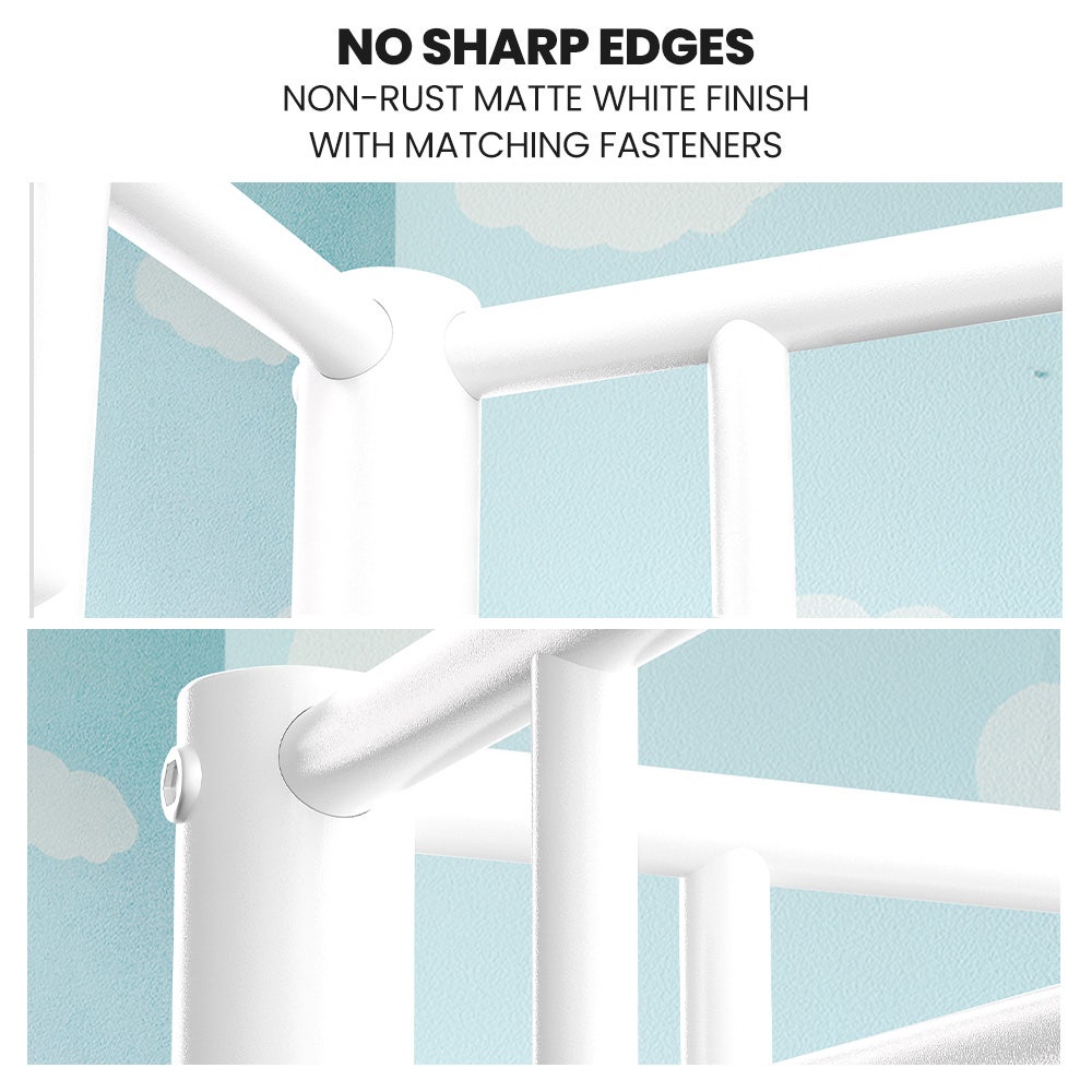 2in1 Single Metal Bunk Bed Frame, with Modular Design, Matte White