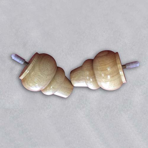Pair of wooden finials for King Size | Sean Headboard, designed as decorative bed accessories for bedroom furniture.