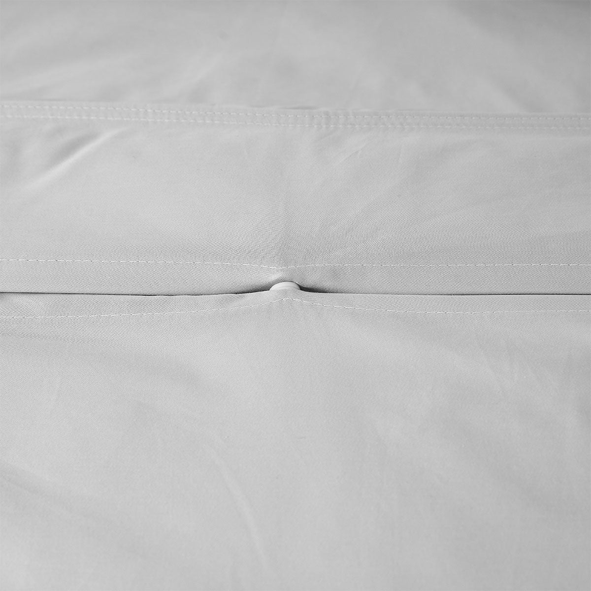 Close-up of stitching detail on Grey 400TC Grey Bamboo Cotton Double Stitched Quilt Cover Set King fabric texture