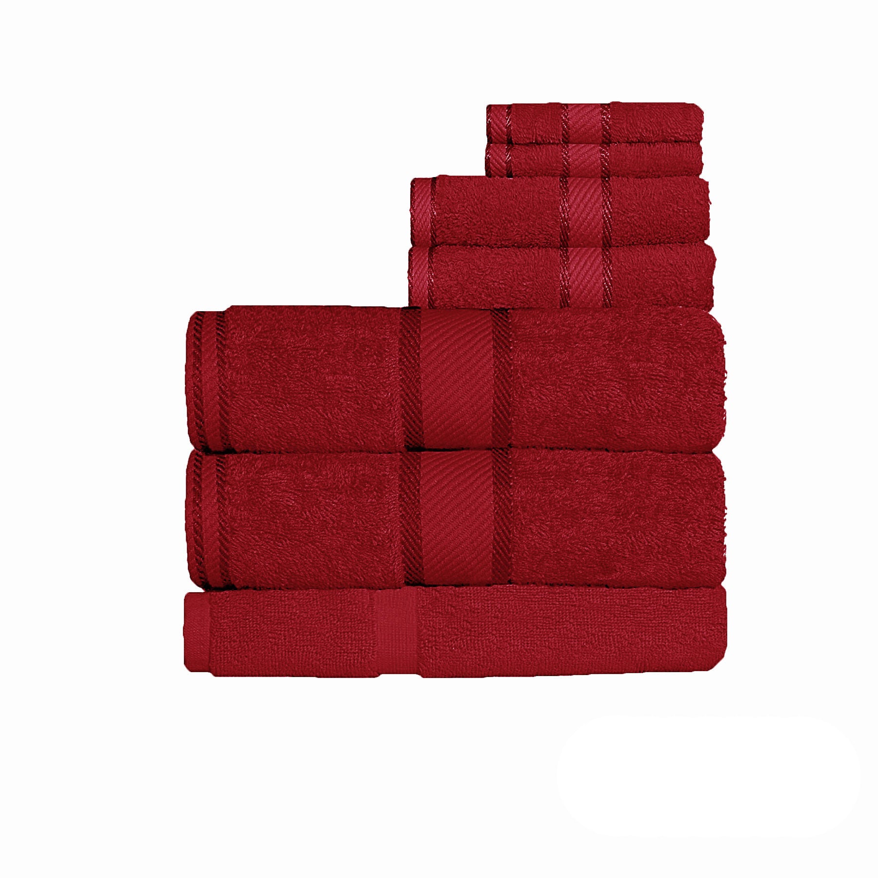 550gsm Cotton 7 Pce Bath Sheet Set Red