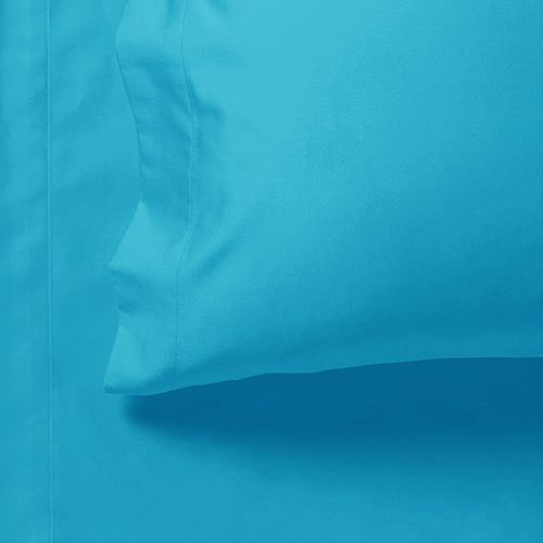 1000TC Ultra Soft Double Size Bed Light Blue Flat & Fitted Sheet Set in solid color, soft microfiber fabric