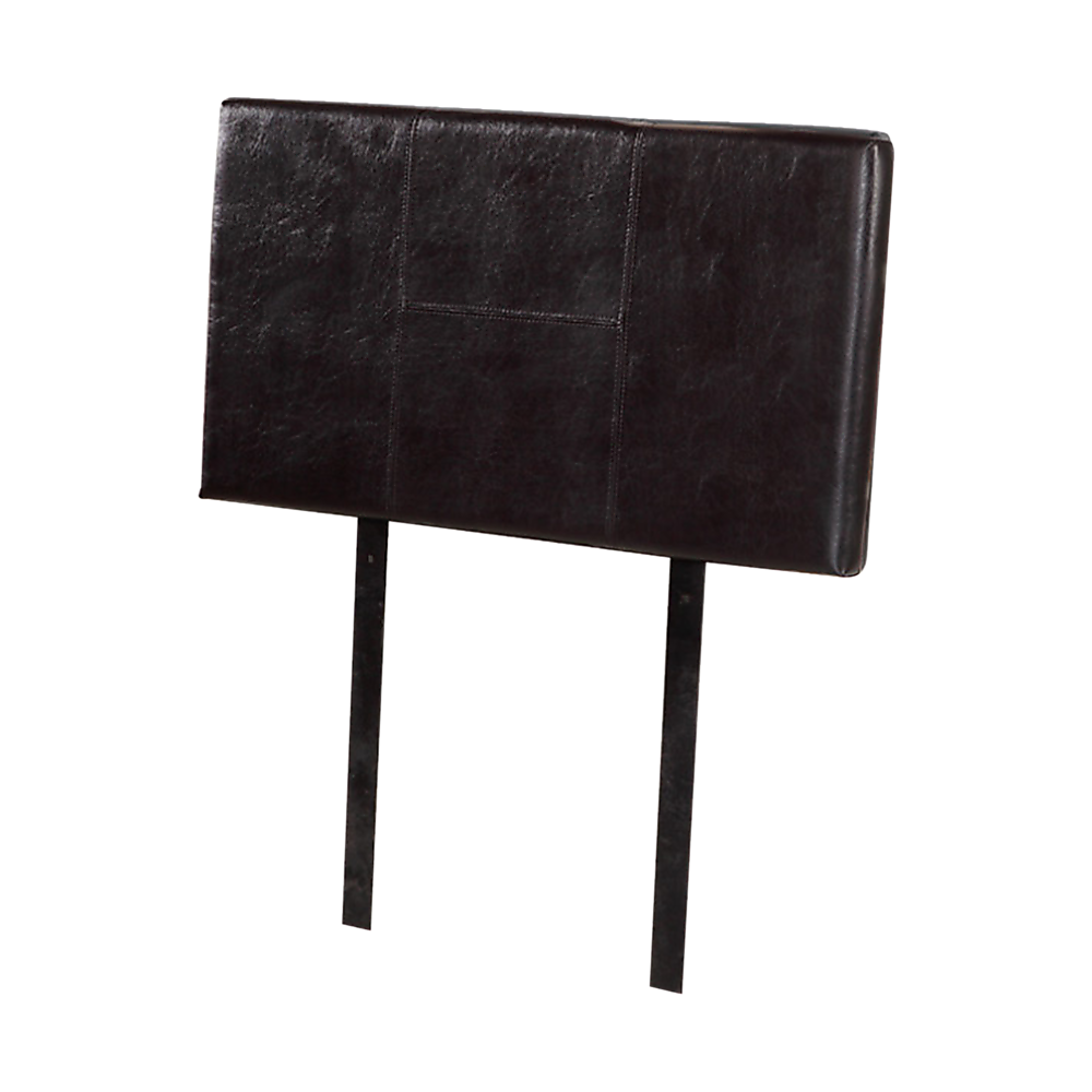 Single Size | Bed Headboard (Brown) with stitched leather finish, designed for stylish bedroom furniture by Bedzy.
