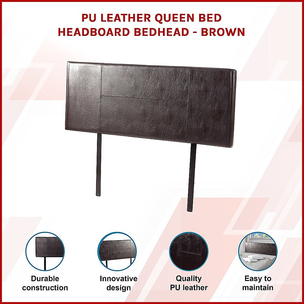 Queen Size | PU Leather Bed Headboard Bedhead (Brown)