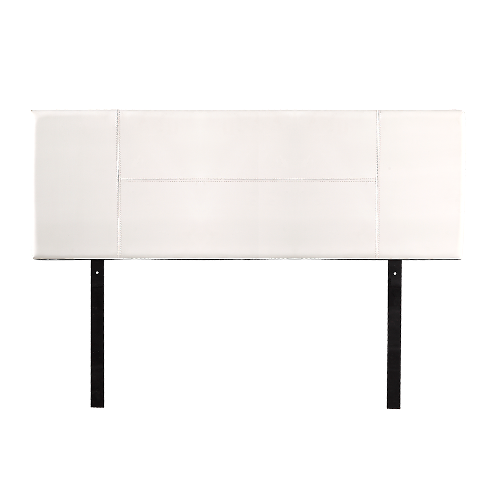 Queen Size | PU Leather Headboard Bedhead (White) with stitched detail, designed for bedroom furniture and Bedzy collections.