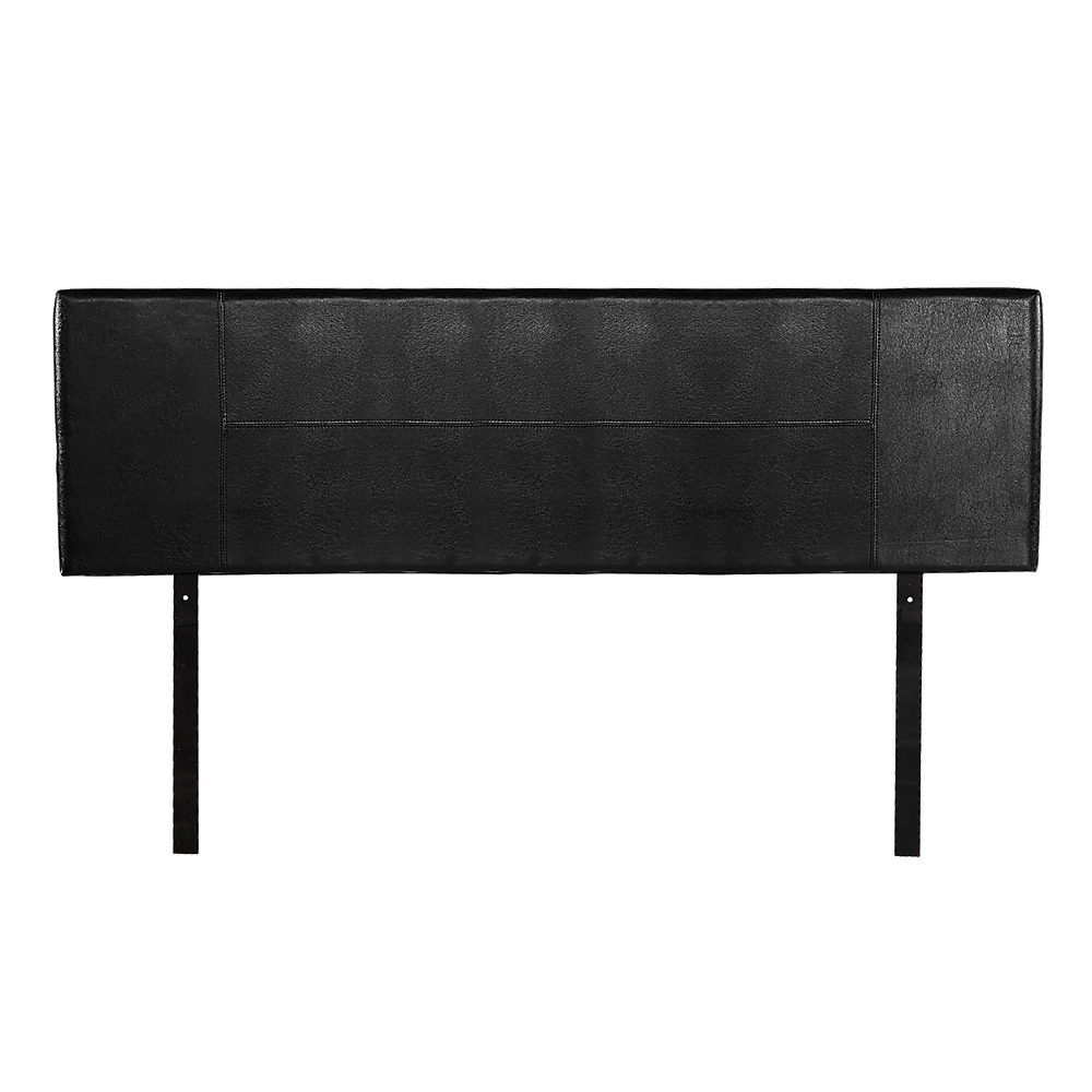 King Size | PU Leather Bed Headboard (Black) with stitched panels and sleek modern design for bedroom furniture by Bedzy.