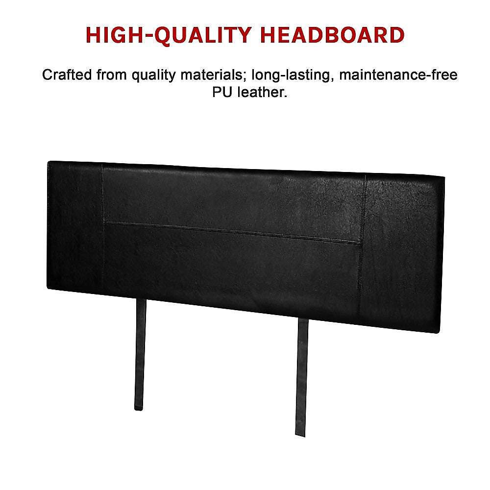 King Size | PU Leather Bed Headboard (Black) in sleek design, crafted from durable, maintenance-free PU leather for bedroom furniture.