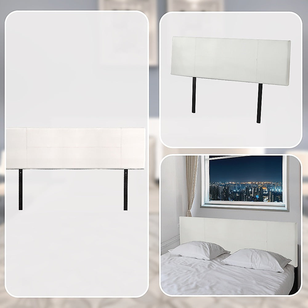 King Size | PU Leather Bed Headboard Bedhead (White)