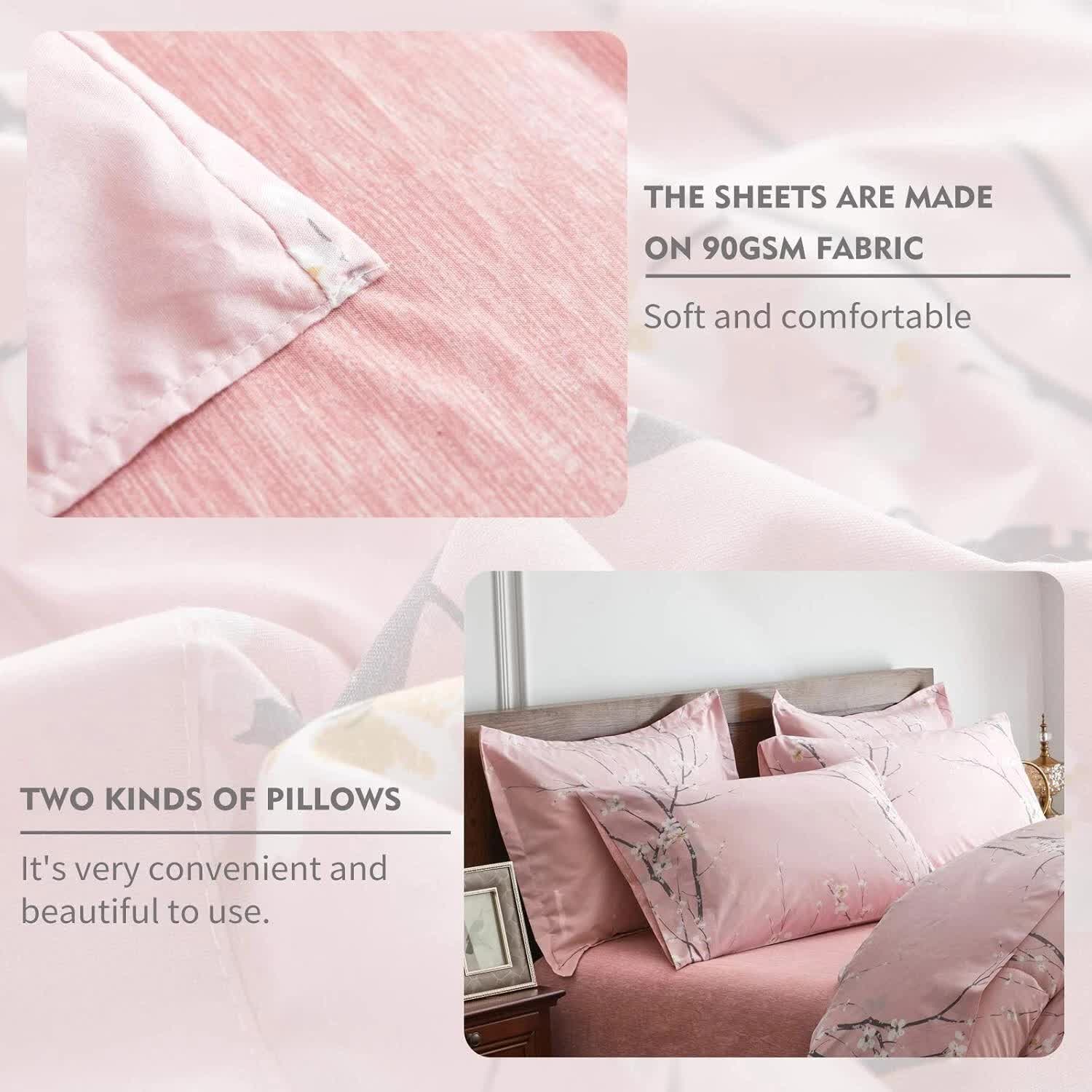 Warm Haven Marbled Bedding – 3‑Piece Comforter & Sham Set with soft 90GSM fabric and two pillow types on bedzy bed