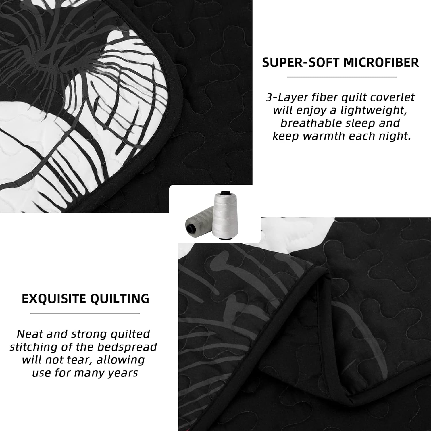 Glorious Quilted coverlet and pillowcovers set: Unmatched Beauty - Queen size with soft microfiber and durable quilted stitching