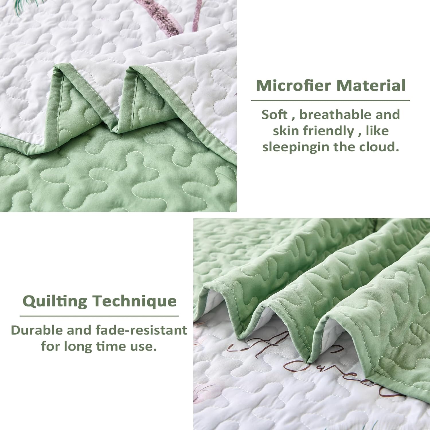 Intricate Quilted Coverlet and Pillowcases Set: A Work of Art for Your Bedroom - Queen size with soft microfiber and durable quilting technique