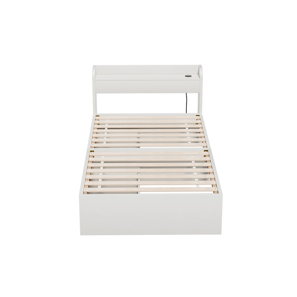Aura Single Bed Frame With 2 Storage Drawers White
