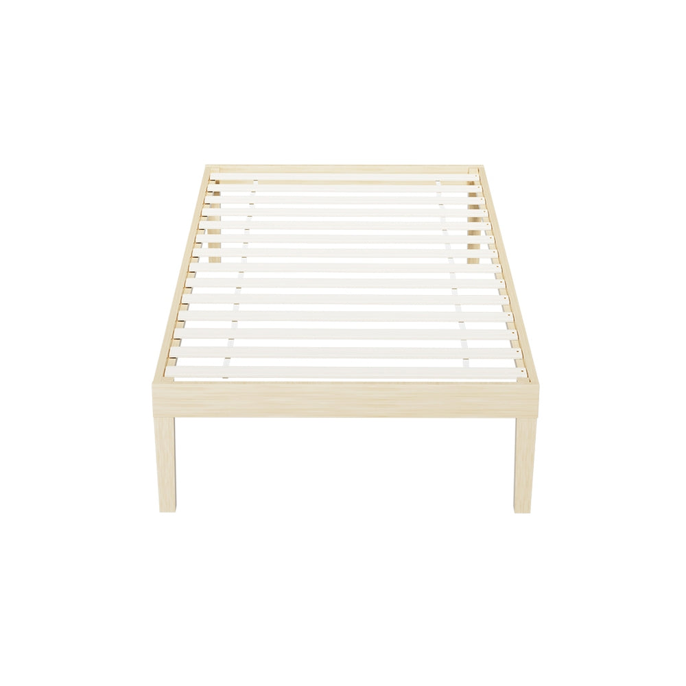 Bruno Minimalist Single Solid Pinewood Bed Frame