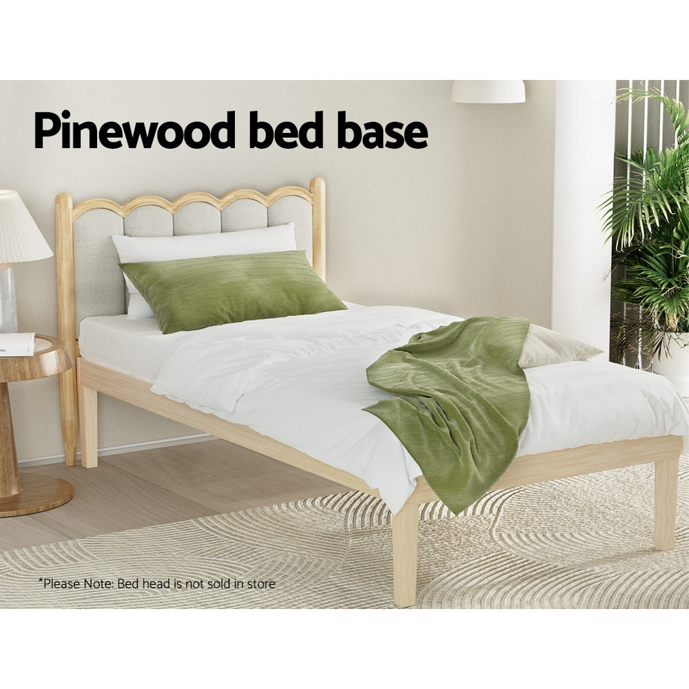 Bruno Minimalist Single Solid Pinewood Bed Frame