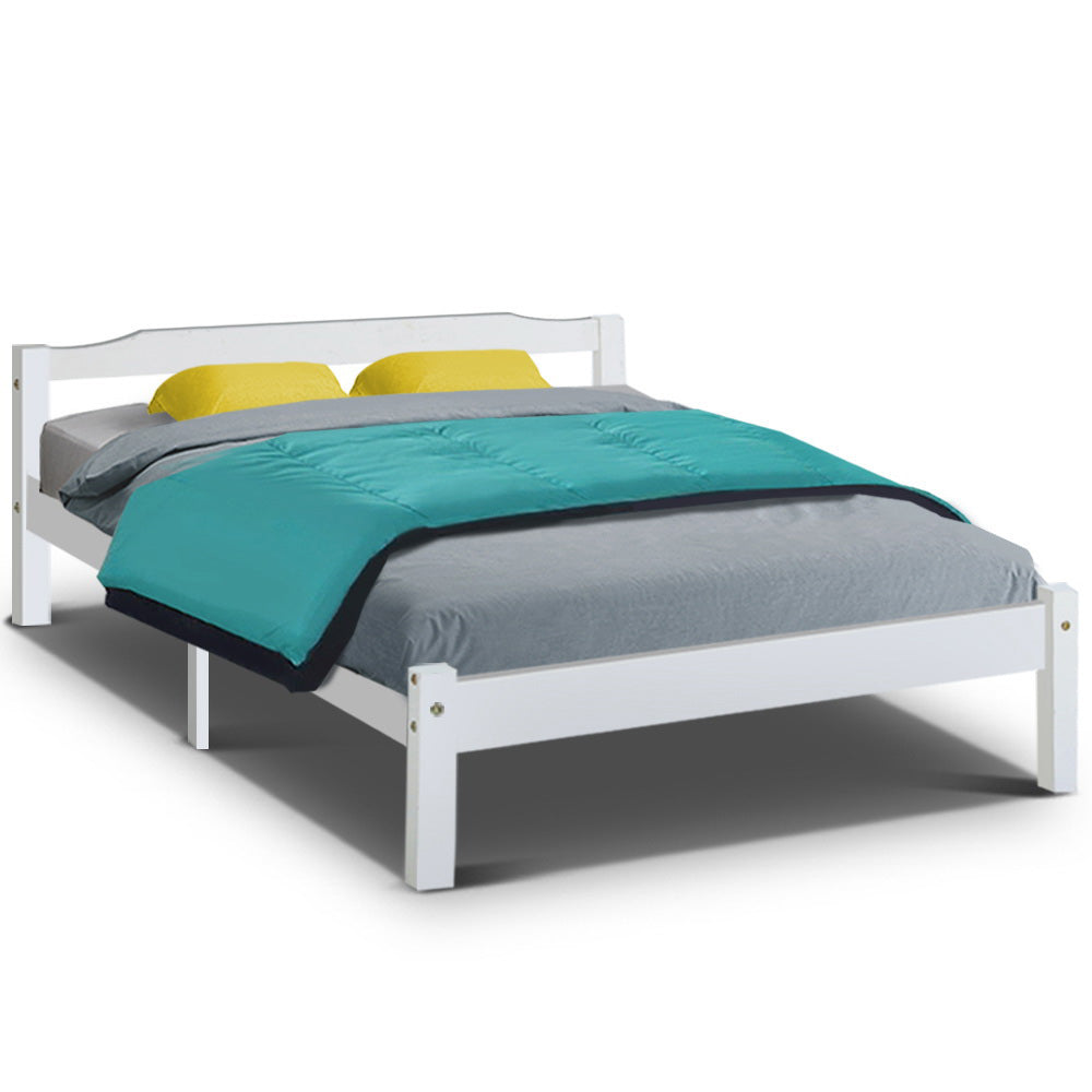 Gibson Wooden Double Bed Frame White