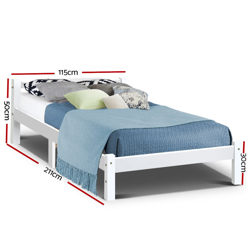 Gibson Wooden King Single Bed Frame White