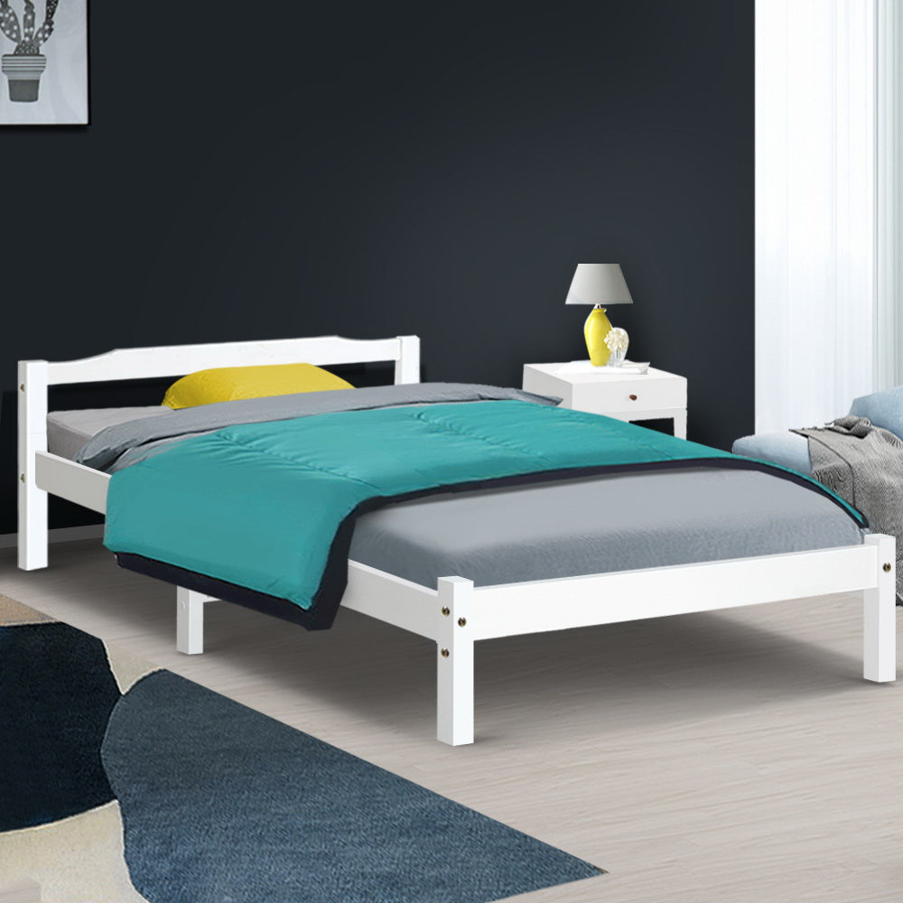 Gibson Wooden King Single Bed Frame White