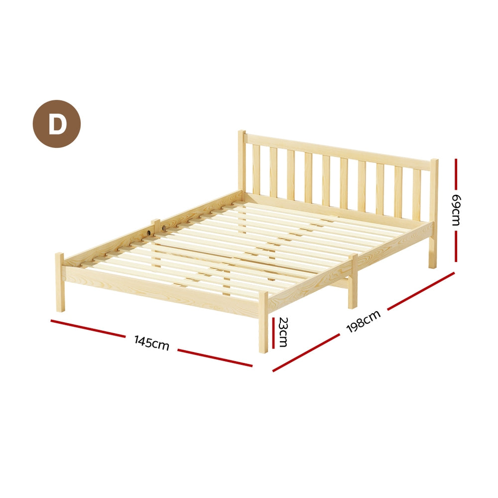 Bribie Wooden Double Bed Frame