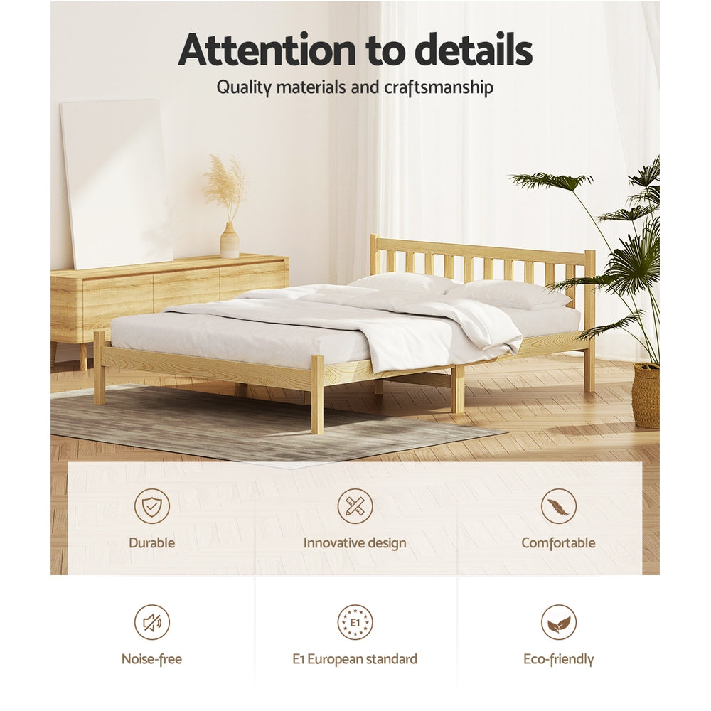 Bribie Wooden Double Bed Frame
