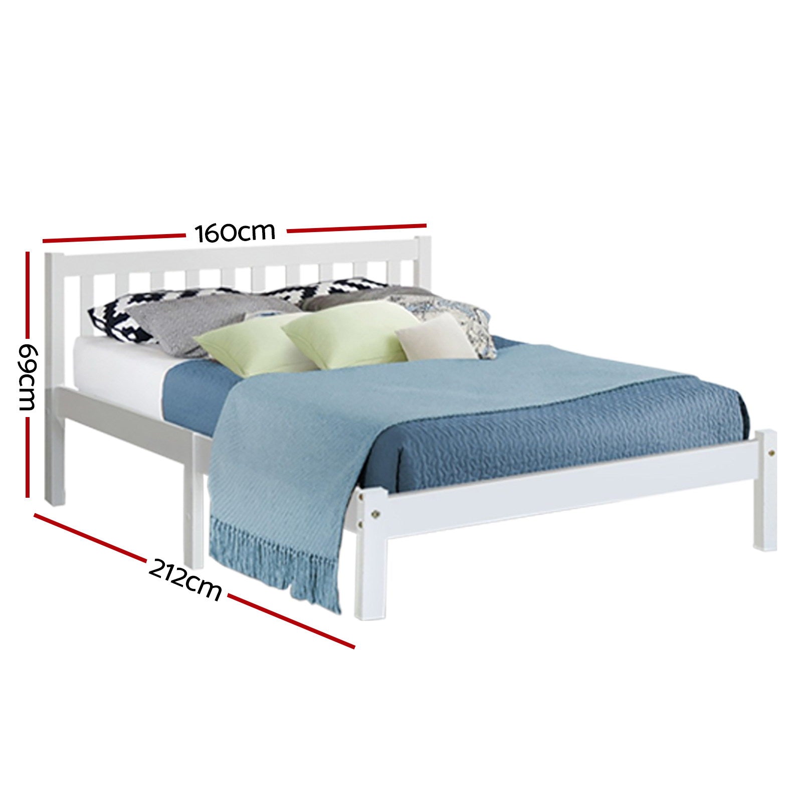 Whitehaven Wooden Queen Bed Frame White