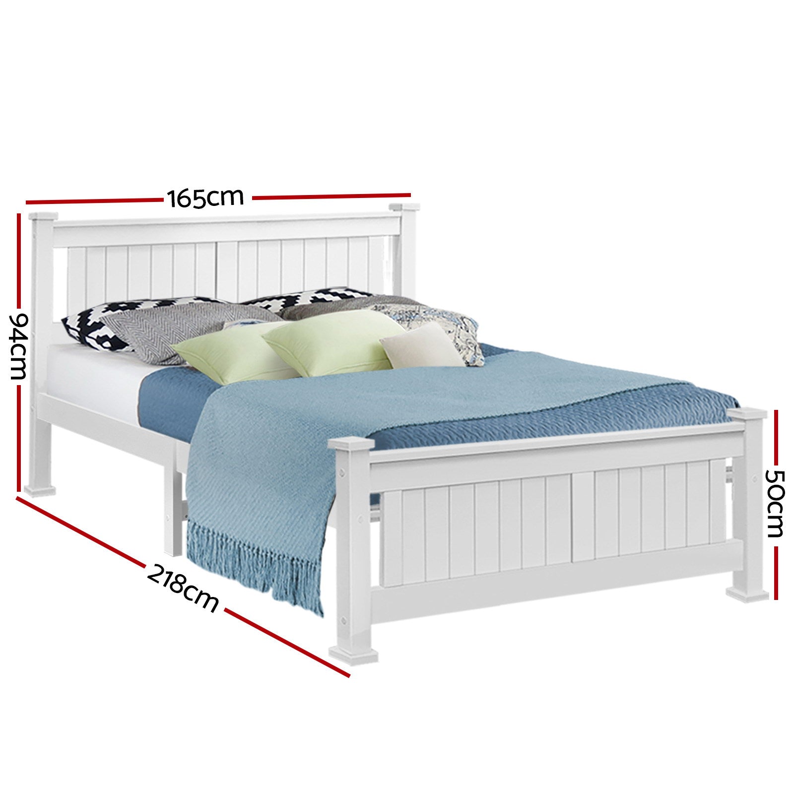 Cottesloe Wooden Queen Bed White