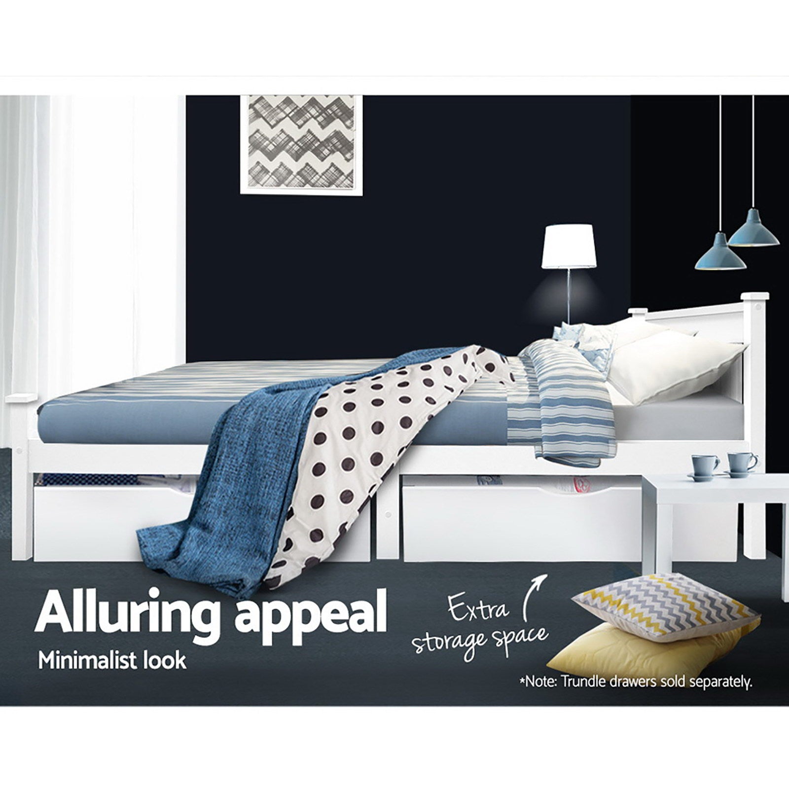 Cottesloe Wooden Queen Bed White
