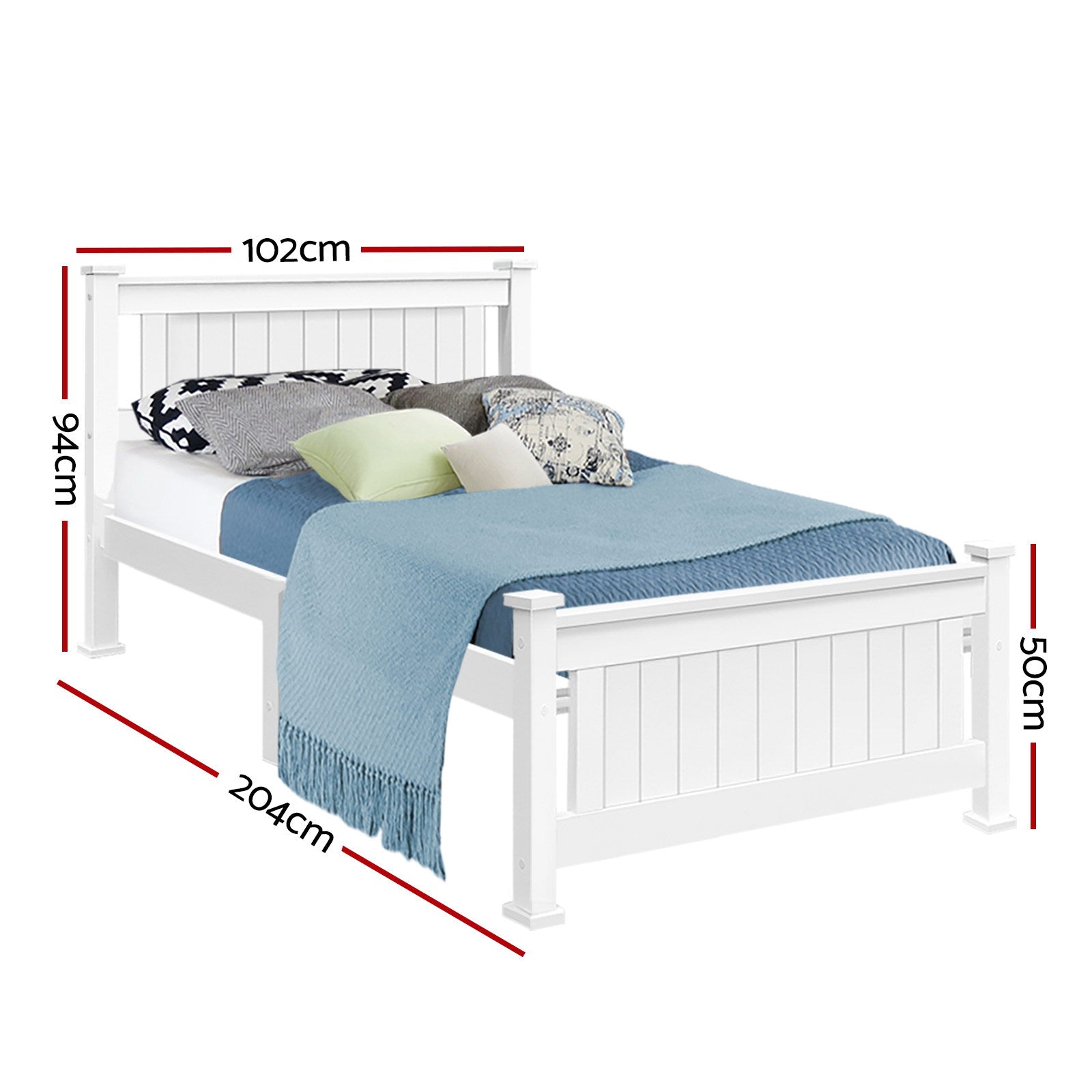 Cottesloe Wooden Single Bed White