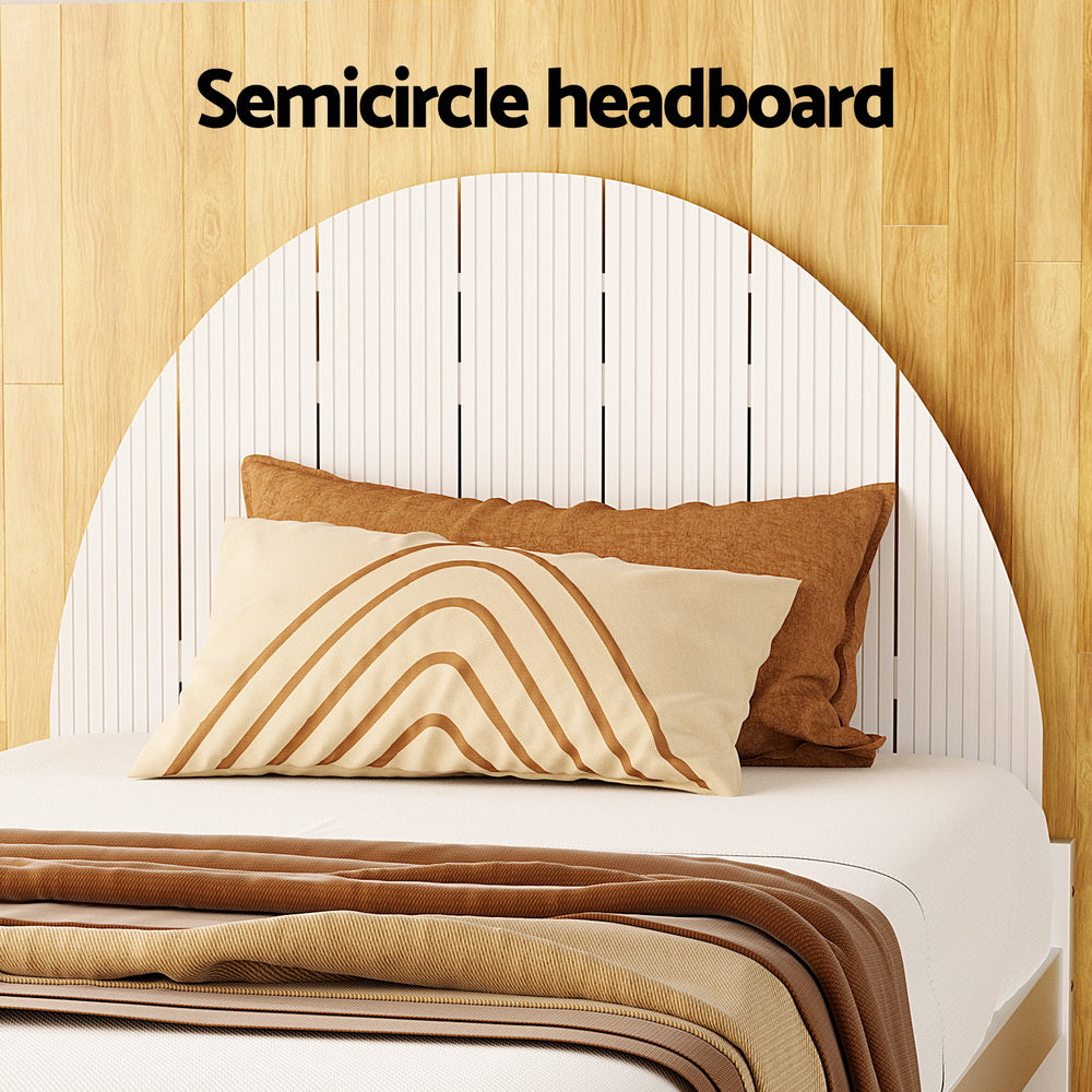 Daly King Single Wooden Bed Frame White