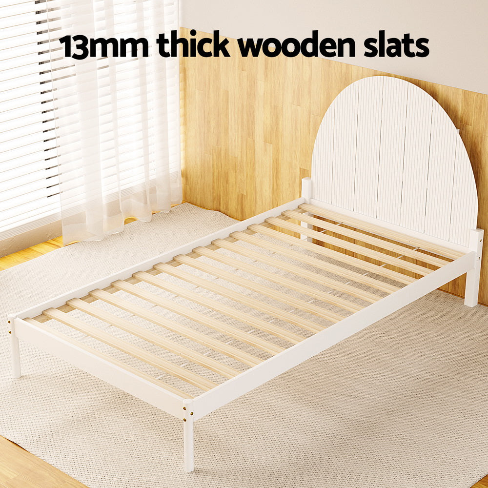 Daly King Single Wooden Bed Frame White