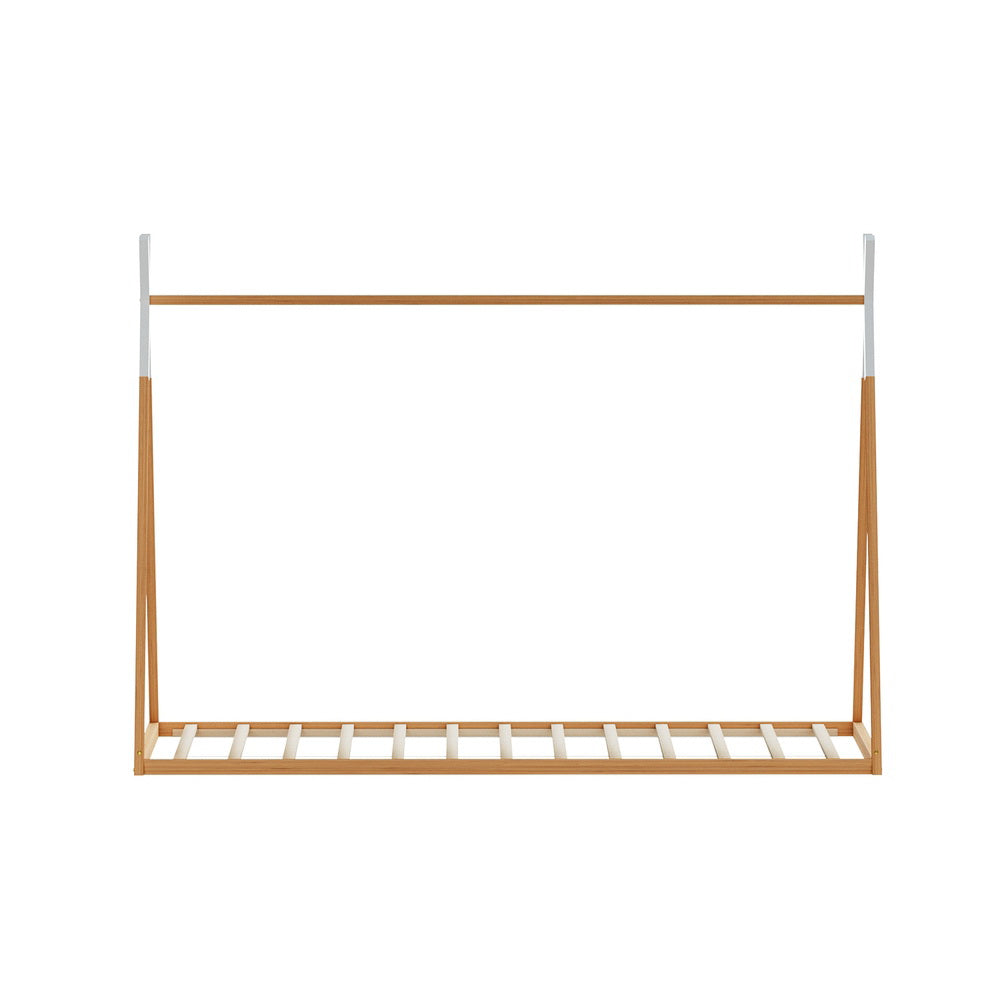 Low-set Teepee Style Single Wooden Bed Frame Pine