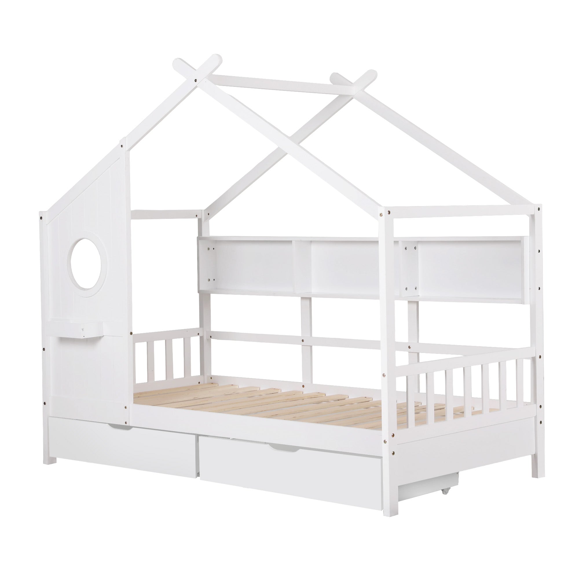 Single Package | Maison Kids Montessori House Bed With 2 Drawers & Glay Bonnell Spring Mattress (Medium Firm)