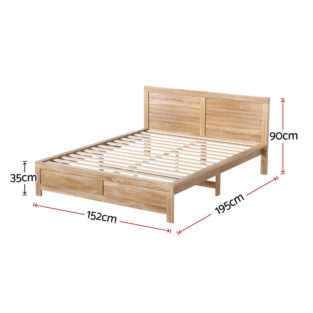 Cabarita Double Acacia Wooden Bed Frame – Oatmeal