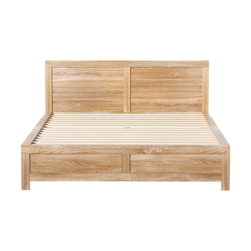 Cabarita Queen Acacia Wooden Bed Frame – Oatmeal