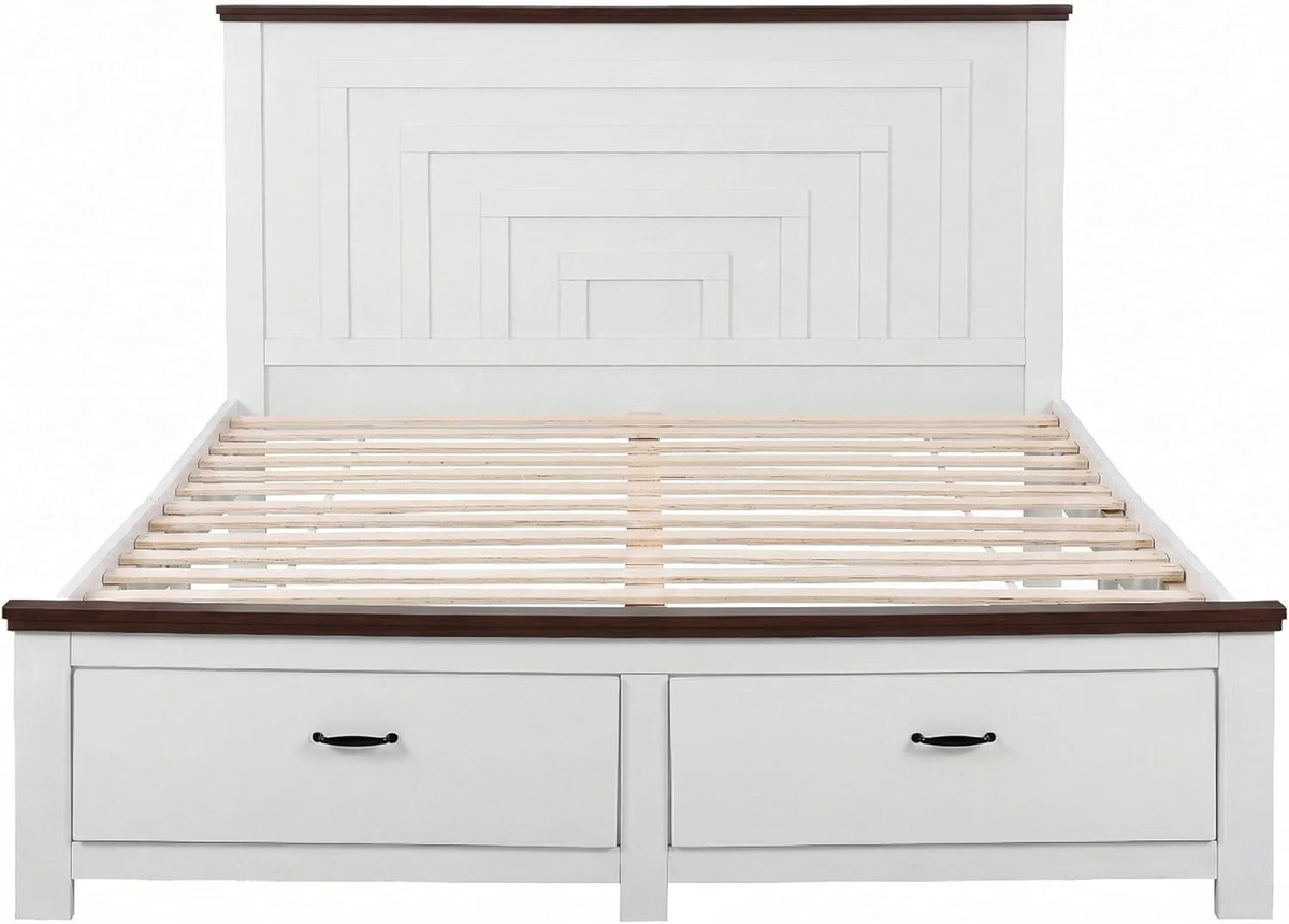 Queen Wooden Bed Frame with 2 Bedside Tables Bedroom Furniture Set