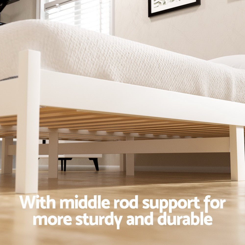 Somerleigh Double Bed Frame with Two Storage Drawers – White