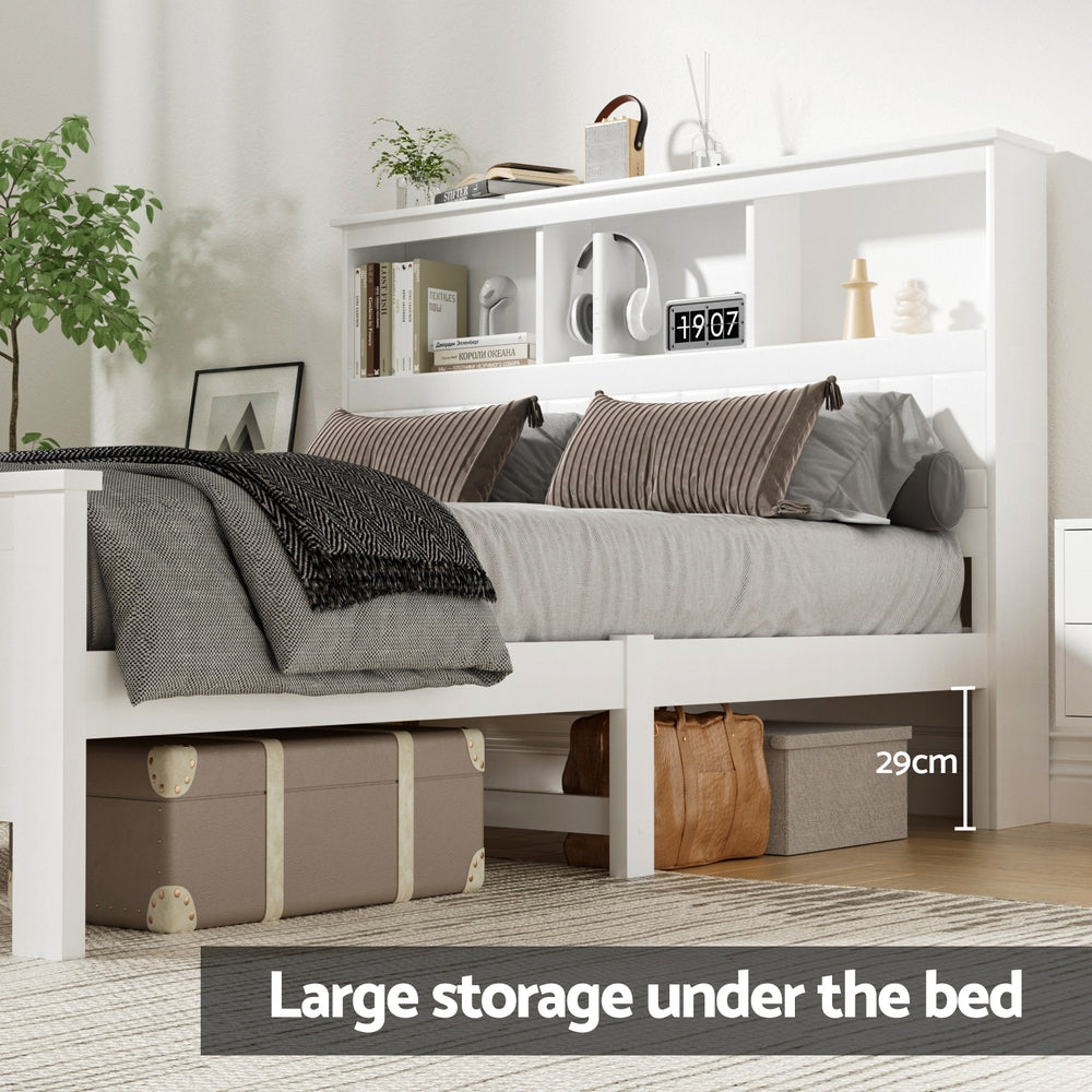 Flinders White Pine Storage Bed Frame – Double