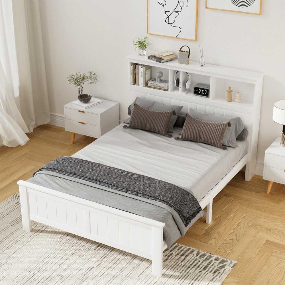Flinders White Pine Storage Bed Frame – Double