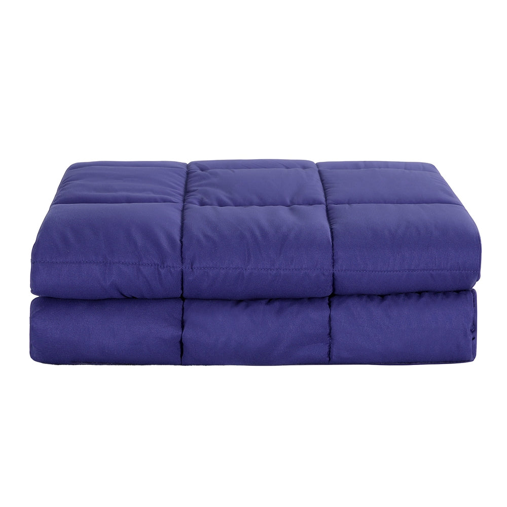 Weighted Blanket 9KG Kids Adults Heavy Gravity Relax Calm Blue folded, showing soft quilted microfiber cover on white background
