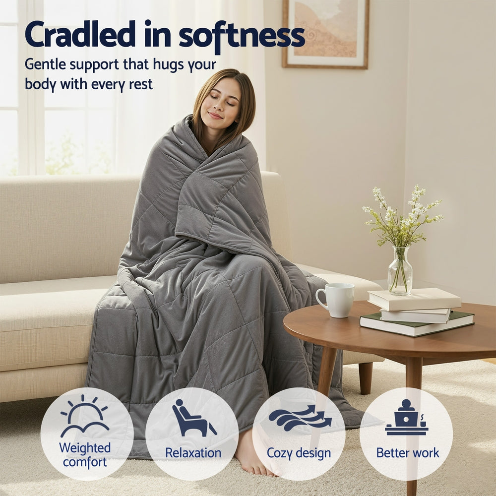 11KG Weighted Blanket Adults Kid Anti Anxiety Gravity Blankets Sherpa Fleece