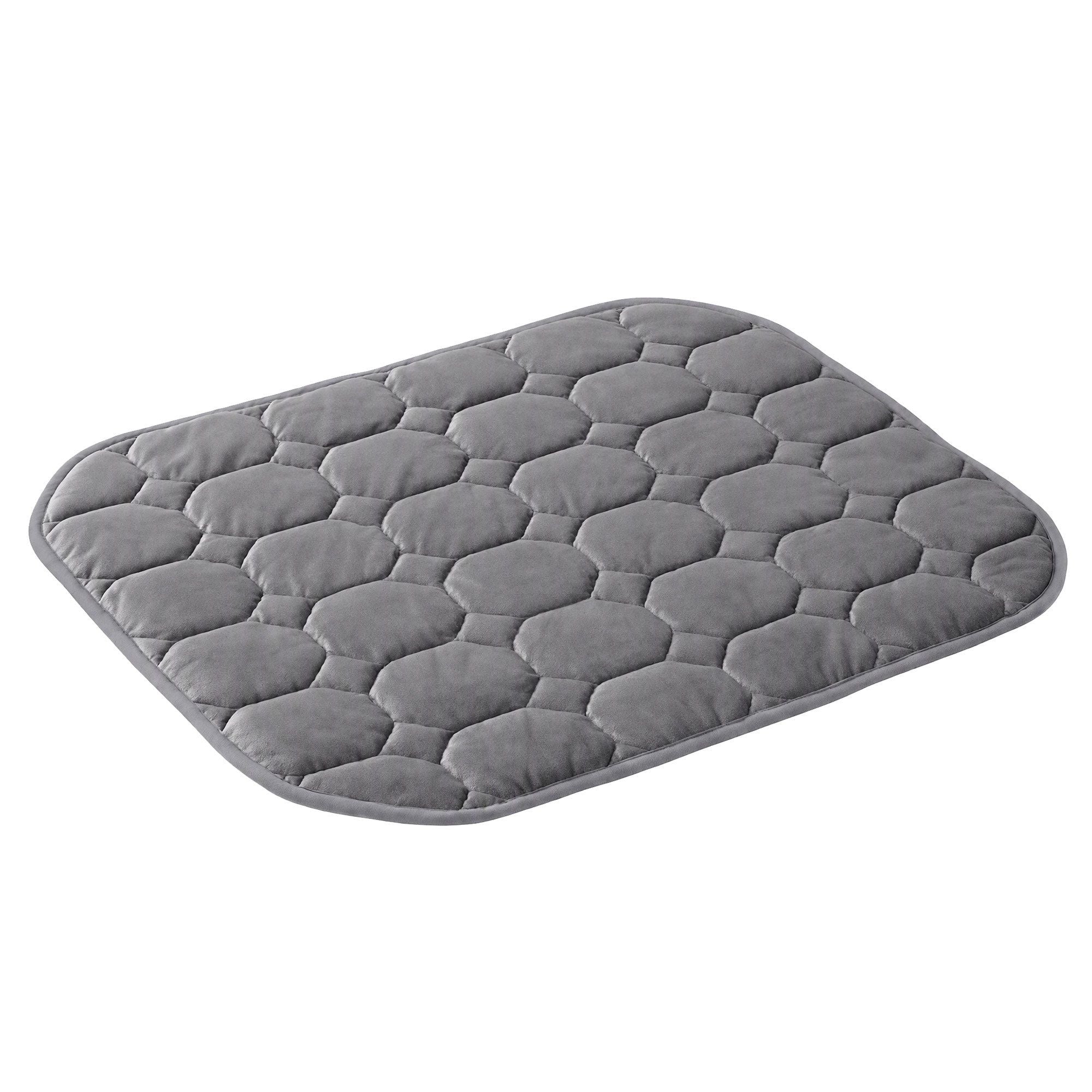 Weighted Lap Blanket 3.2KG Quilted Glass Bead Fill with Crystal Velvet - Grey