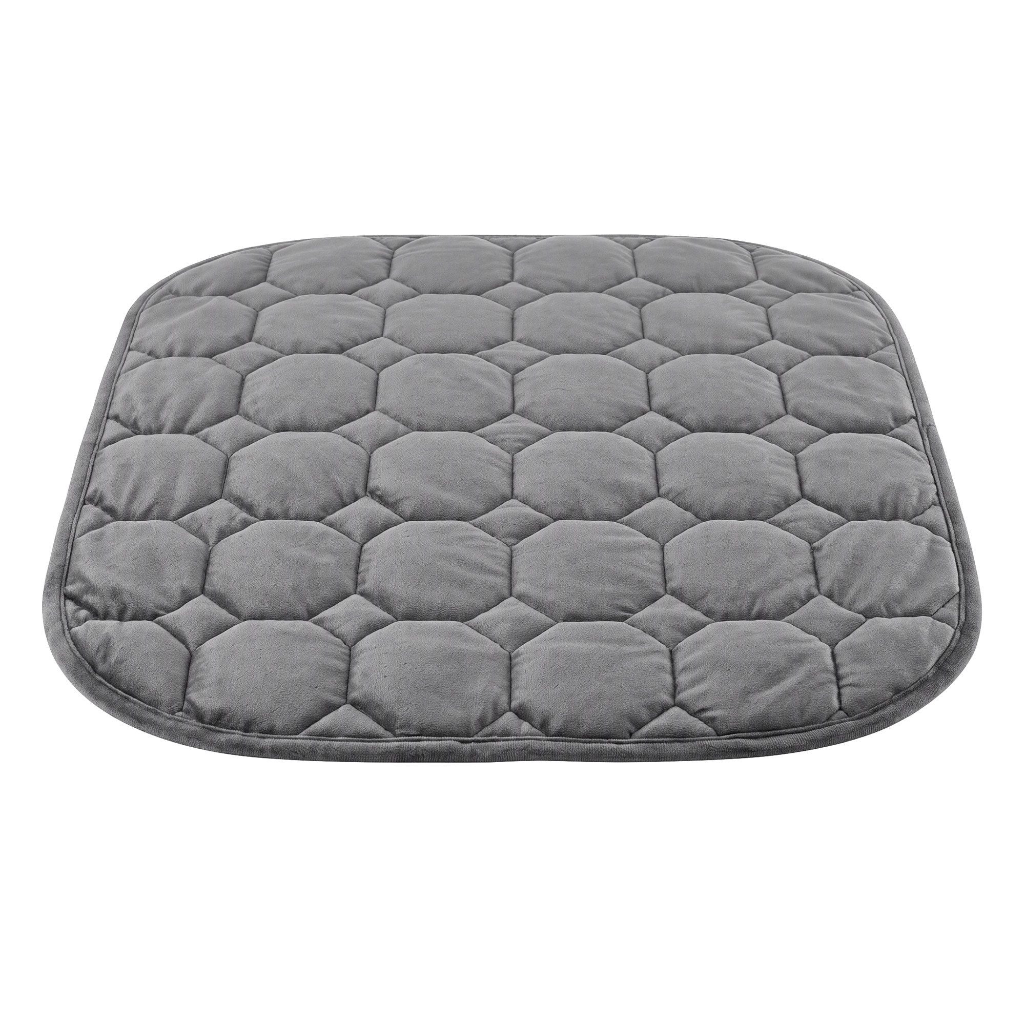 Weighted Lap Blanket 3.2KG Quilted Glass Bead Fill with Crystal Velvet - Grey