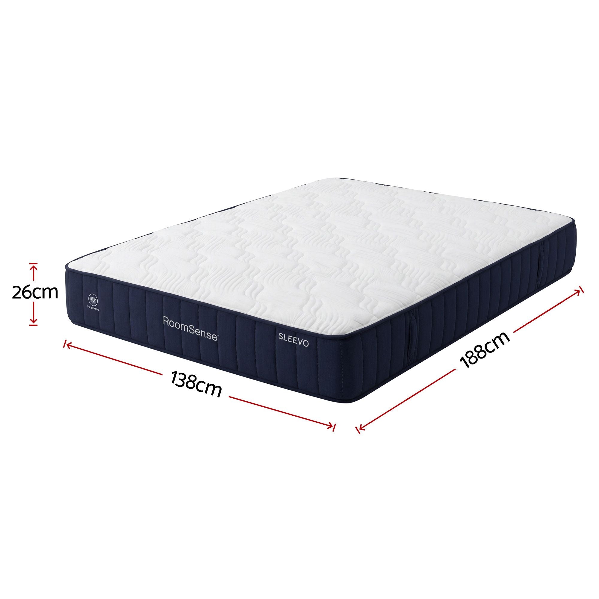 Double 26cm Firm Orthopedic Mattress and Oatmeal Wooden Bed Frame Bundle
