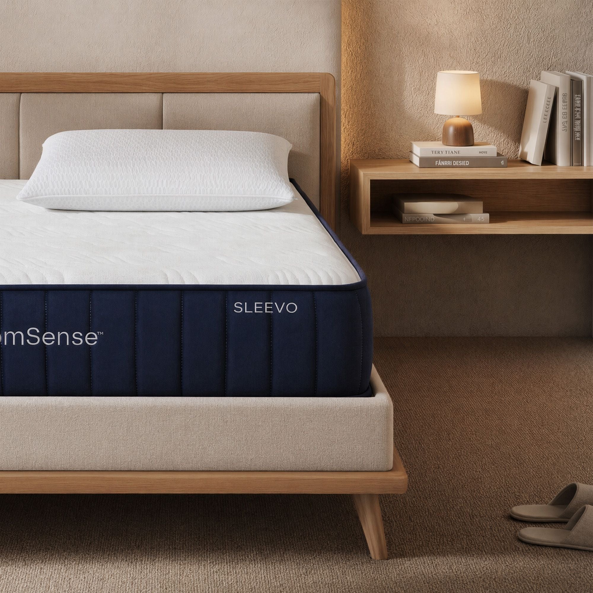 Queen 30cm Medium Firm Latex Mattress Bundle with 2 Cooling Pillows - White